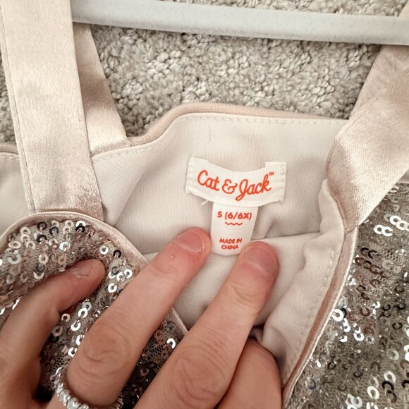 Cat & Jack Girls Sequin Dress - Light Pink, Size S (6/6X) - Picture 3 of 4